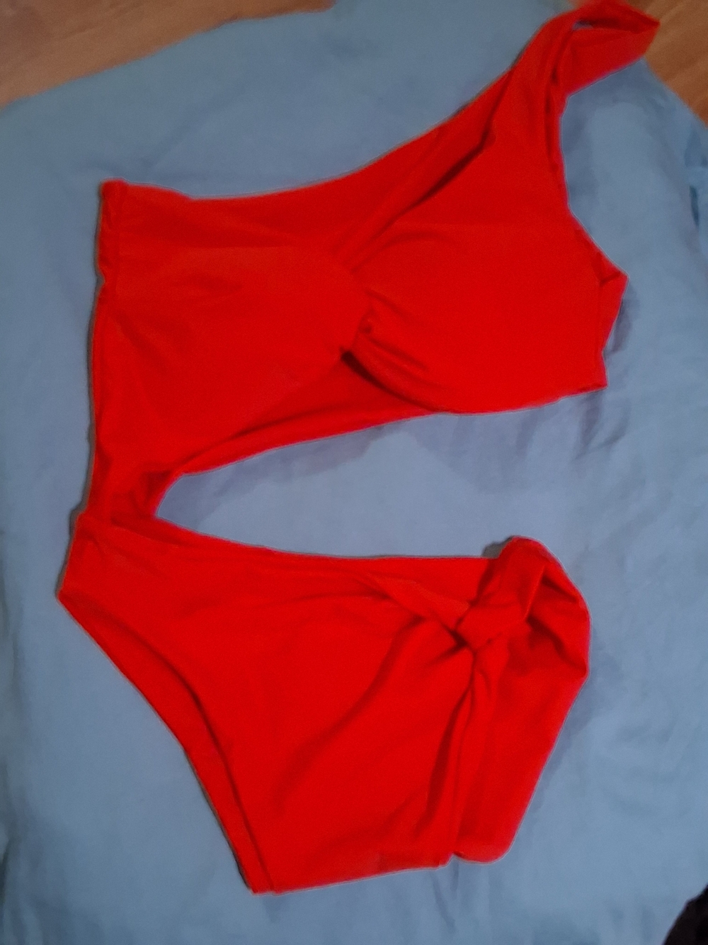 Amazon Essentials Red One-Shoulder Bikini Set - Picture 2 of 2